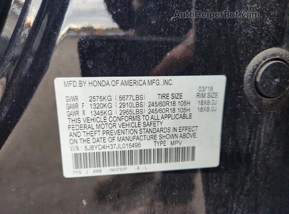 5J8YD4H37JL015495 2018 ACURA MDX Black 