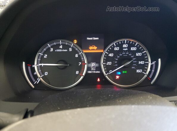 5J8YD4H82KL005101 2019 ACURA MDX Blue Widok zestawu wskaźników