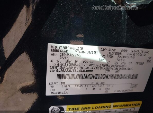 5LMJJ2LT5LEL04900 2020 LINCOLN NAVIGATOR Black Вид підкапотного простору