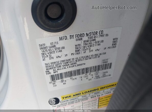 5LMJJ3LTXGEL00529 2016 LINCOLN NAVIGATOR L White Շարժիչի բաժամունքի տեսք