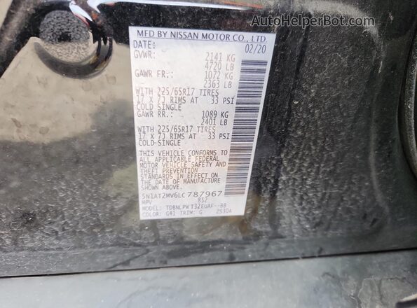 5N1AT2MV6LC787967 2020 NISSAN ROGUE Черный Вид наклейки с VIN-кодом
