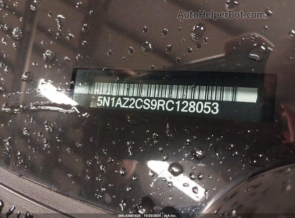 5N1AZ2CS9RC128053 2024 NISSAN MURANO Черный Вид подкапотного пространства