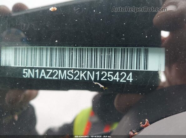 5N1AZ2MS2KN125424 2019 NISSAN MURANO Black 