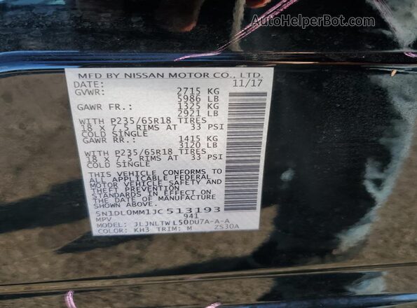 5N1DL0MM1JC513193 2018 INFINITI QX60 Black 