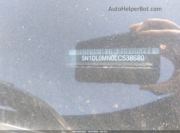 5N1DL0MN0LC538680 2020 INFINITI QX60 Blue Widok komory silnika