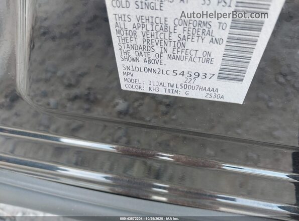 5N1DL0MN2LC545937 2020 INFINITI QX60 Black Շարժիչի բաժամունքի տեսք