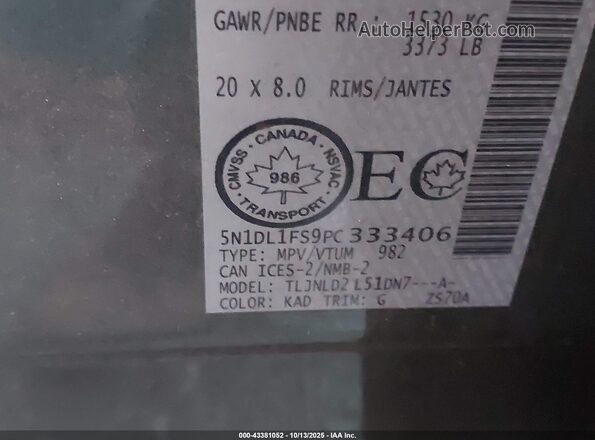 5N1DL1FS9PC333406 2023 INFINITI QX60 Gray 