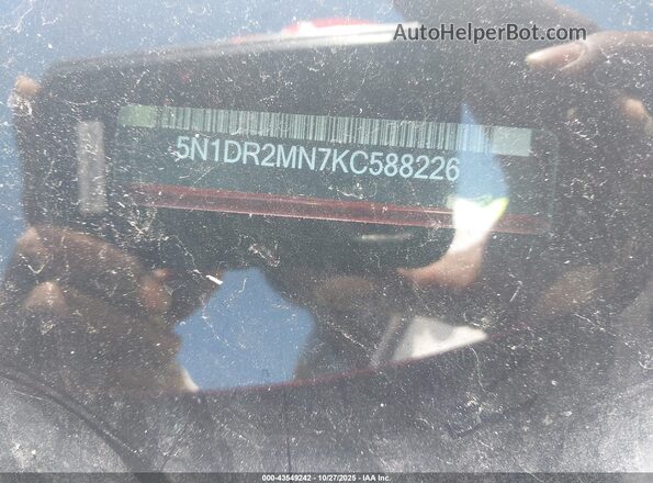 5N1DR2MN7KC588226 2019 NISSAN PATHFINDER Красный Вид подкапотного пространства