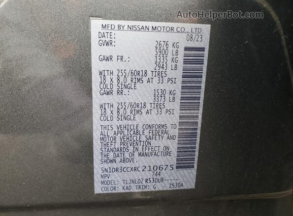 5N1DR3CCXRC210675 2024 NISSAN PATHFINDER Серый 