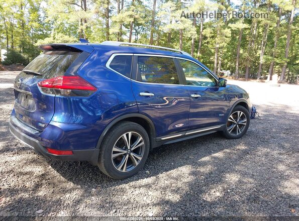5N1ET2MT7HC807148 2017 NISSAN ROGUE HYBRID Blue Задня права чверть