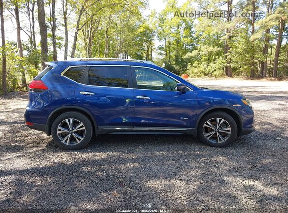 5N1ET2MT7HC807148 2017 NISSAN ROGUE HYBRID Blue Вид задньої частини салону