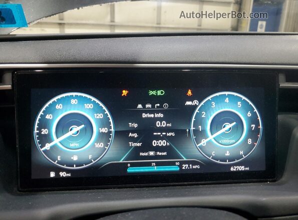 5NMJECAE1NH012358 2022 HYUNDAI TUCSON Gray Widok zestawu wskaźników