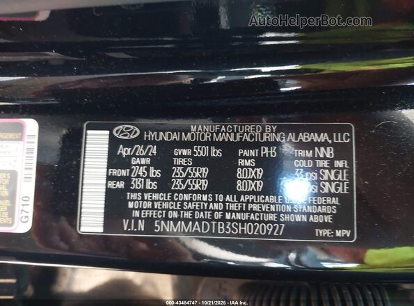 5NMMADTB3SH020927 2025 GENESIS GV70 Black ძრავის განყოფილების ხედი