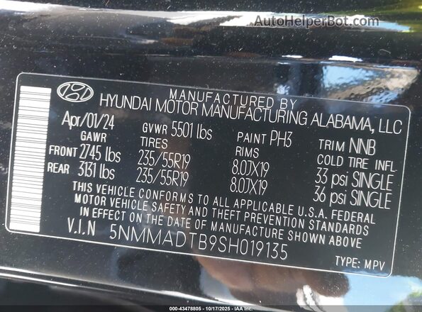 5NMMADTB9SH019135 2025 GENESIS GV70 Black Vista del compartimento del motor