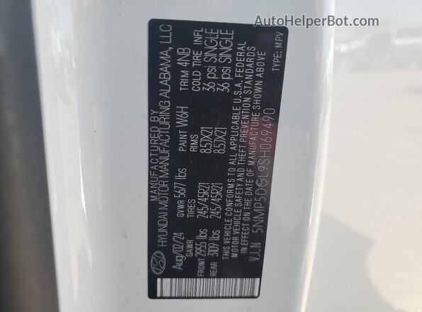 5NMP5DGL9SH069490 2025 HYUNDAI SANTA FE CALLIGRAPHY White Панорамний вид салону 360°