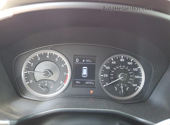 5NMS23AD8LH144891 2020 HYUNDAI SANTA Red Instrument cluster view