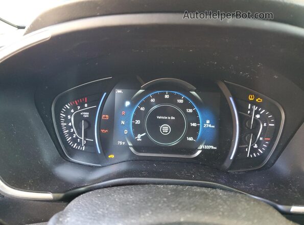5NMS33AD3LH156072 2020 HYUNDAI SANTA Blue Սարքավորումների վահանակի տեսք