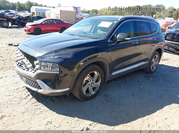 5NMS34AJ9NH406140 2022 HYUNDAI SANTA FE Black წინა მარცხენა ხედი სამი მეოთხედიდან