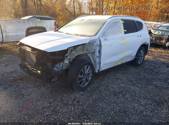 5NMS3CAD4KH059848 2019 HYUNDAI SANTA FE Белый Передняя левая четверть