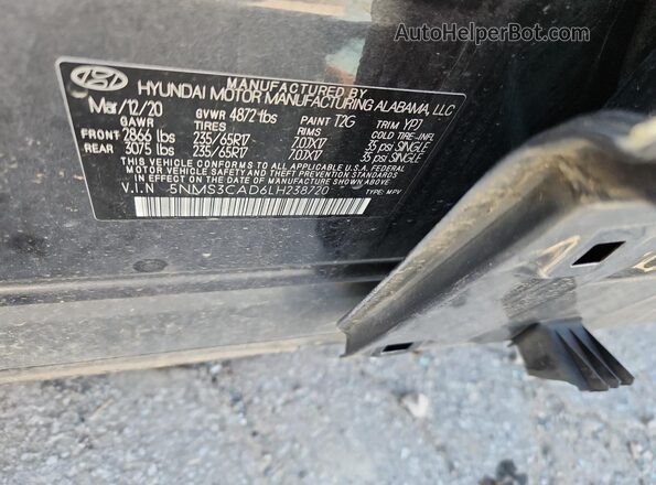 5NMS3CAD6LH238720 2020 HYUNDAI SANTA Gray VIN կոդի պիտակի տեսք
