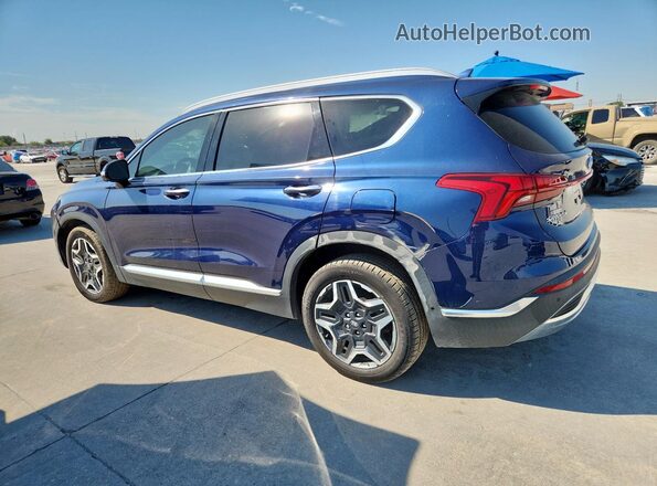 5NMS44AL8MH312599 2021 HYUNDAI SANTA Blue Trasero izquierdo