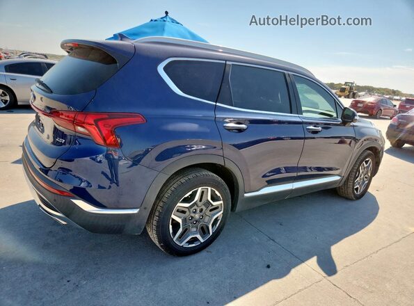 5NMS44AL8MH312599 2021 HYUNDAI SANTA Blue Trasero derecho