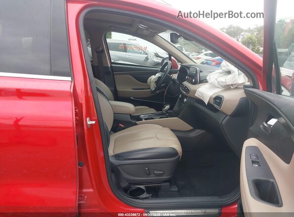 5NMS53ADXLH265123 2020 HYUNDAI SANTA FE Красный Вид салона спереди