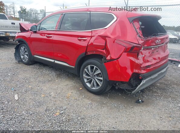 5NMS53ADXLH265123 2020 HYUNDAI SANTA FE Красный Задняя левая четверть