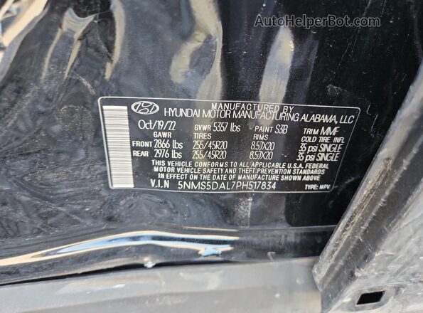 5NMS5DAL7PH517834 2023 HYUNDAI SANTA FE CALLIGRAPHY Black Շարժիչի բաժամունքի տեսք