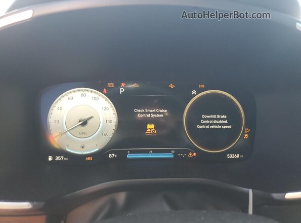 5NMS6DAJ5MH352647 2021 HYUNDAI SANTA Gray Instrument cluster view