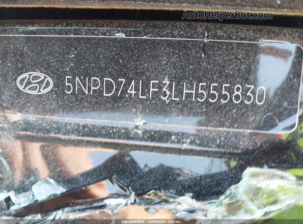 5NPD74LF3LH555830 2020 HYUNDAI ELANTRA Black Շարժիչի բաժամունքի տեսք