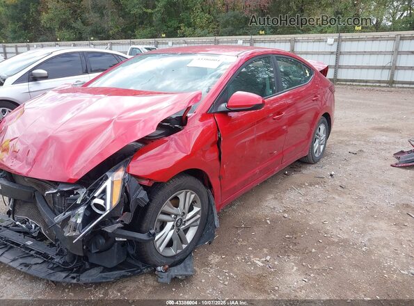 5NPD84LF1LH581078 2020 HYUNDAI ELANTRA Red Առջևի ձախ երեք քառորդ տեսարան