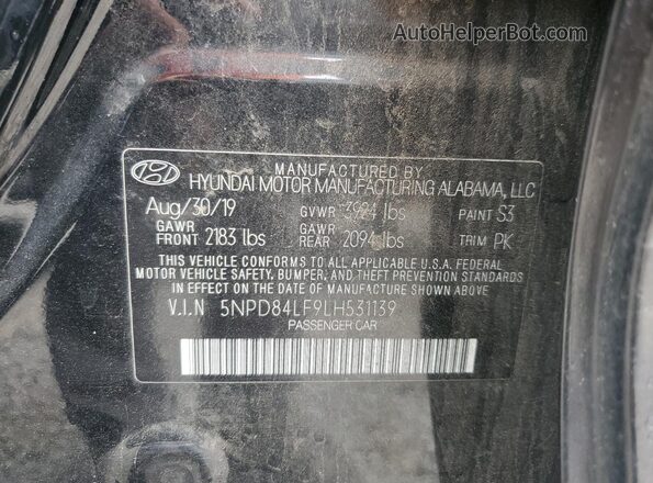 5NPD84LF9LH531139 2020 HYUNDAI ELANTRA Black Вид підкапотного простору
