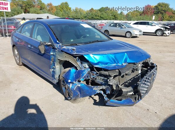 5NPE34AF6KH784665 2019 HYUNDAI SONATA Blue Դիմացի տեսք