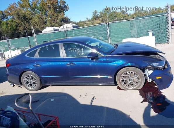 5NPEF4JA9LH040085 2020 HYUNDAI SONATA Blue უკანა სალონის ხედი