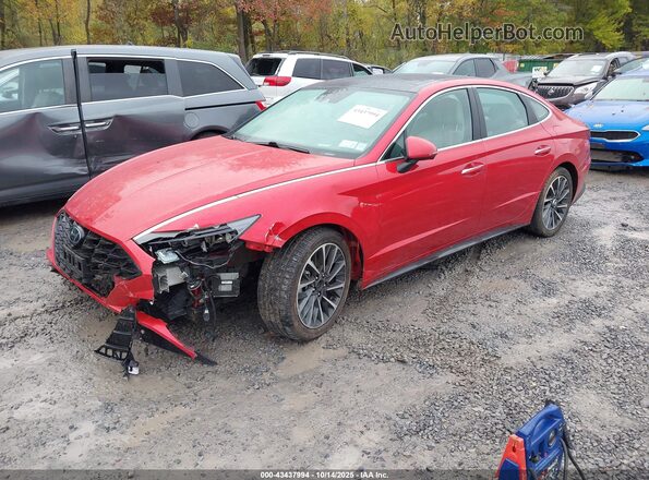 5NPEH4J27LH004849 2020 HYUNDAI SONATA Красный Передняя левая четверть