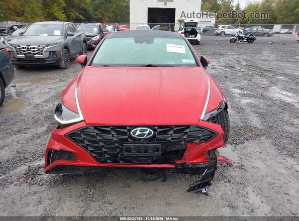 5NPEH4J27LH004849 2020 HYUNDAI SONATA Красный Вид щитка приборов