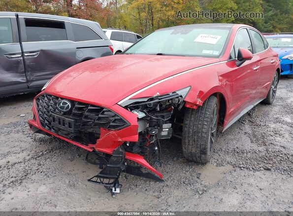 5NPEH4J27LH004849 2020 HYUNDAI SONATA Красный Вид спереди