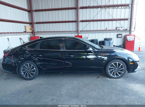 5NPEH4J27LH008562 2020 HYUNDAI SONATA Black უკანა სალონის ხედი