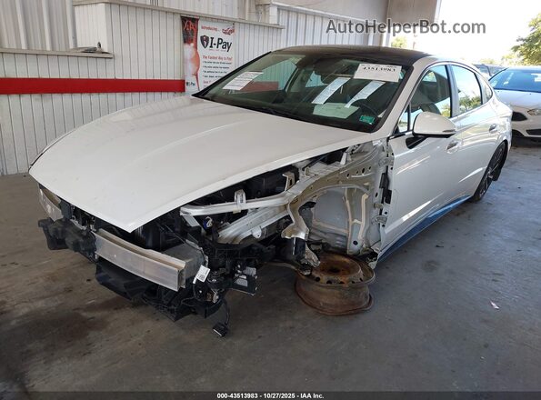 5NPEH4J27LH059057 2020 HYUNDAI SONATA White Vista tres cuartos delantera izquierda