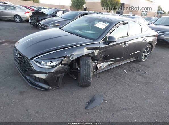 5NPEJ4J27NH140034 2022 HYUNDAI SONATA Gray წინა მარცხენა ხედი სამი მეოთხედიდან