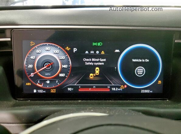 5NTJCDAE7PH061969 2023 HYUNDAI SANTA Black Vista del cuadro de instrumentos