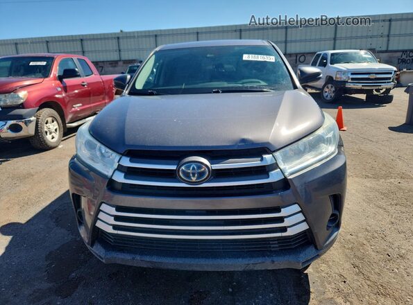5TDBGRFH1JS038776 2018 TOYOTA HIGHLANDER HYBRID Gray Widok z przodu
