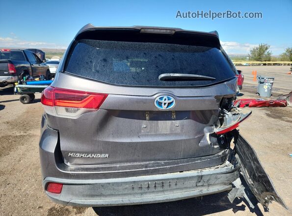 5TDBGRFH1JS038776 2018 TOYOTA HIGHLANDER HYBRID Gray Widok z tyłu