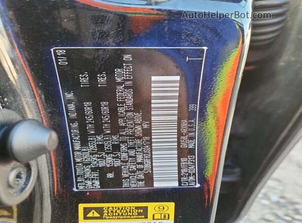 5TDBGRFH2JS041718 2018 TOYOTA HIGHLANDER HYBRID Black VIN კოდის სტიკერის ხედი