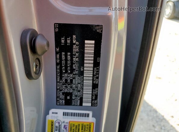 5TDDSKFC5PS074014 2023 TOYOTA SIENNA Gray Вид наклейки з VIN-кодом