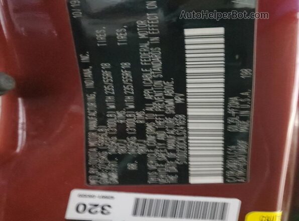 5TDDZ3DCXLS241658 2020 TOYOTA LE Темно-бордовый Вид наклейки с VIN-кодом