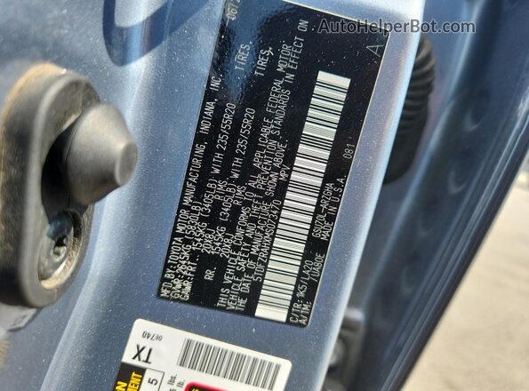 5TDFZRAHXMS073470 2021 TOYOTA HIGHLANDER Blue VIN կոդի պիտակի տեսք