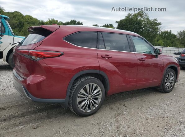 5TDFZRBH6MS098168 2021 TOYOTA HIGHLANDER Maroon Trasero derecho