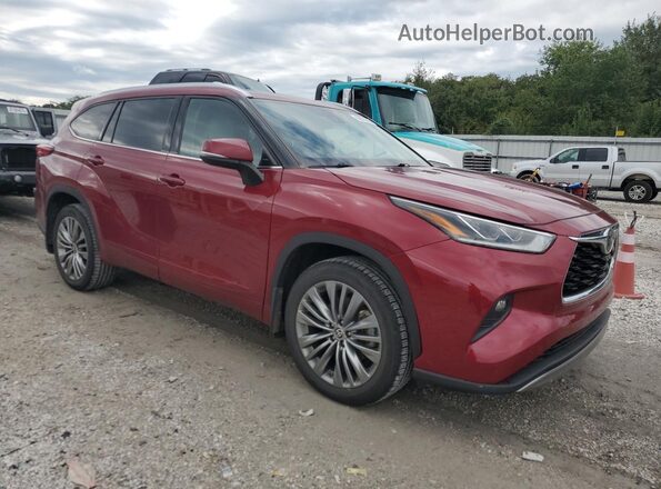5TDFZRBH6MS098168 2021 TOYOTA HIGHLANDER Maroon Delantero derecho